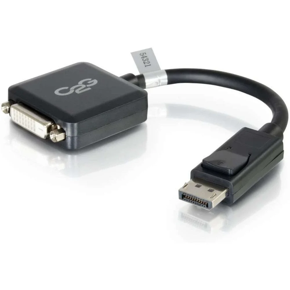 C2G 8 Inch Display Port Male to DVI-D Female Adapter Converter Black